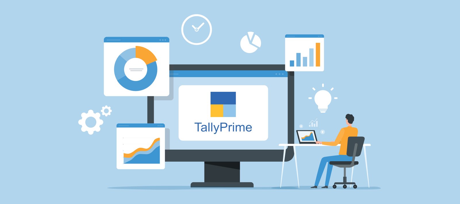 TallyPrime ERP Interface Dashboard Mockup